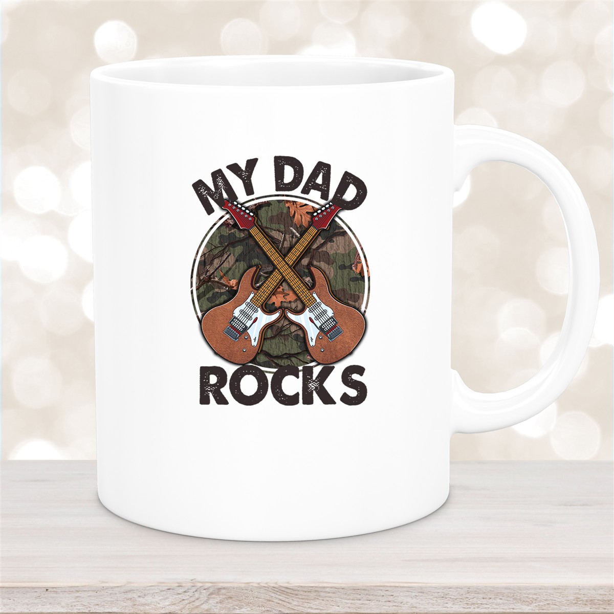 Tasse Vatertag #3 "MY DAD ROCKS"  Wunschnamen Keramik Personalisiert versch. Farben