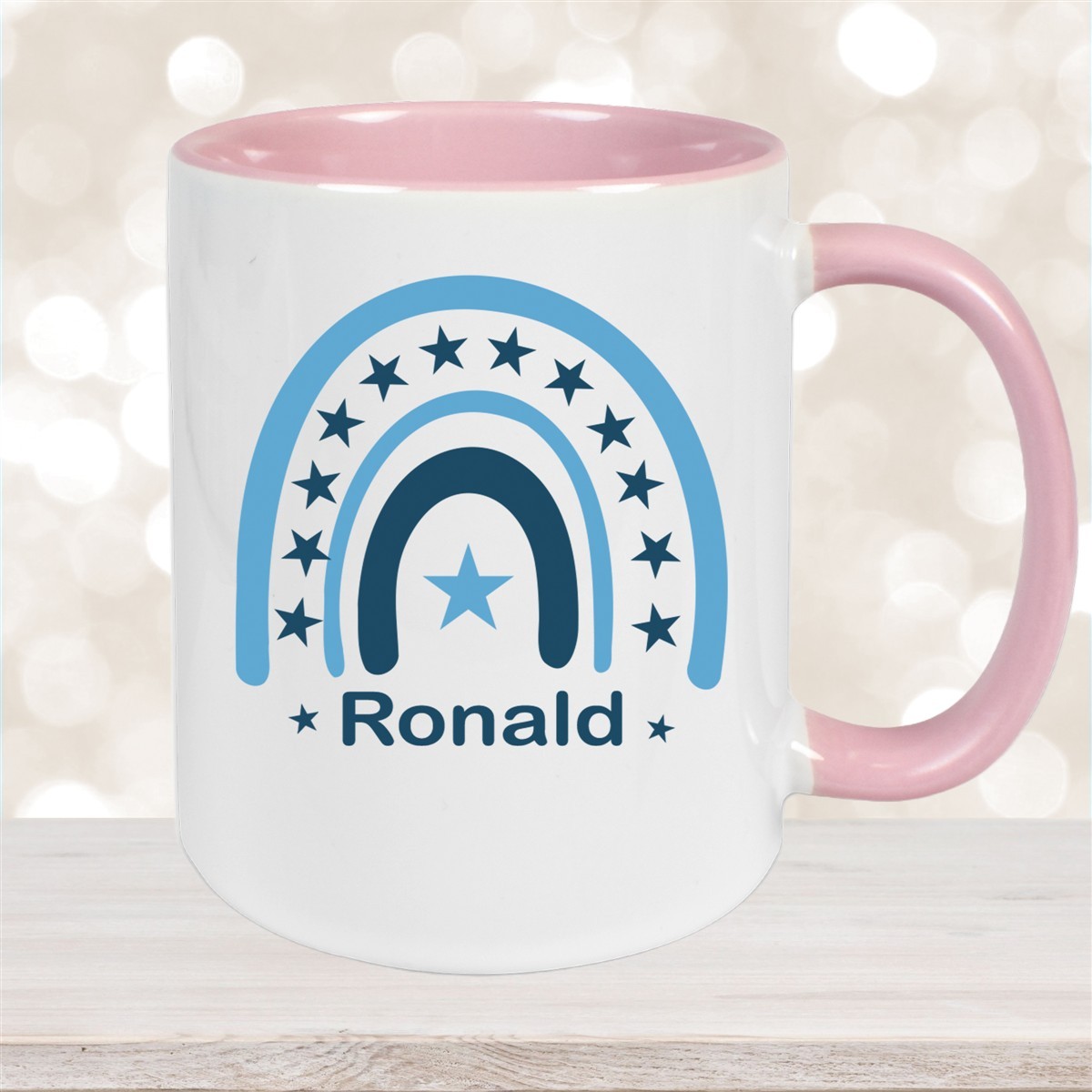 Tasse Wunschname Regenbogen #3 Keramik Kinderbecher versch. Farben