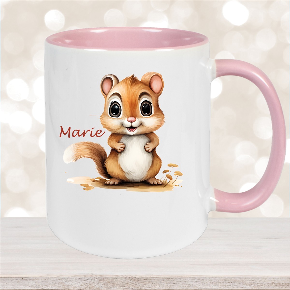 Tasse Wunschname Chipmunk #2 Keramik Kinderbecher personalisiert versch. Farben