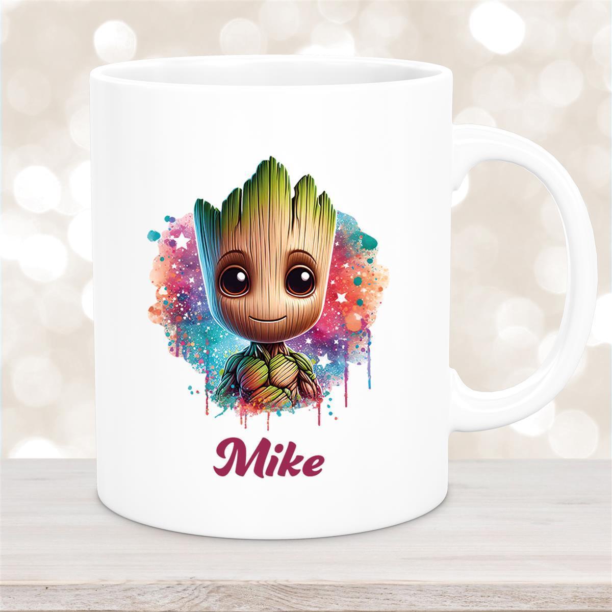 Tasse Baby-Groot #4 Wunschname Keramik Kinderbecher personalisiert Weiß