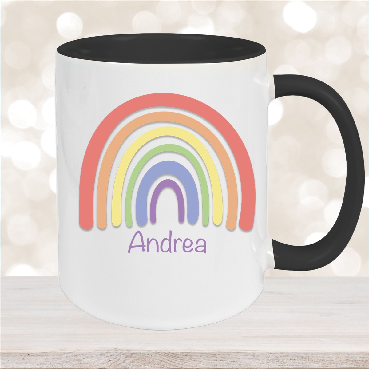 Tasse Wunschname Regenbogen #1 Keramik Kinderbecher versch. Farben