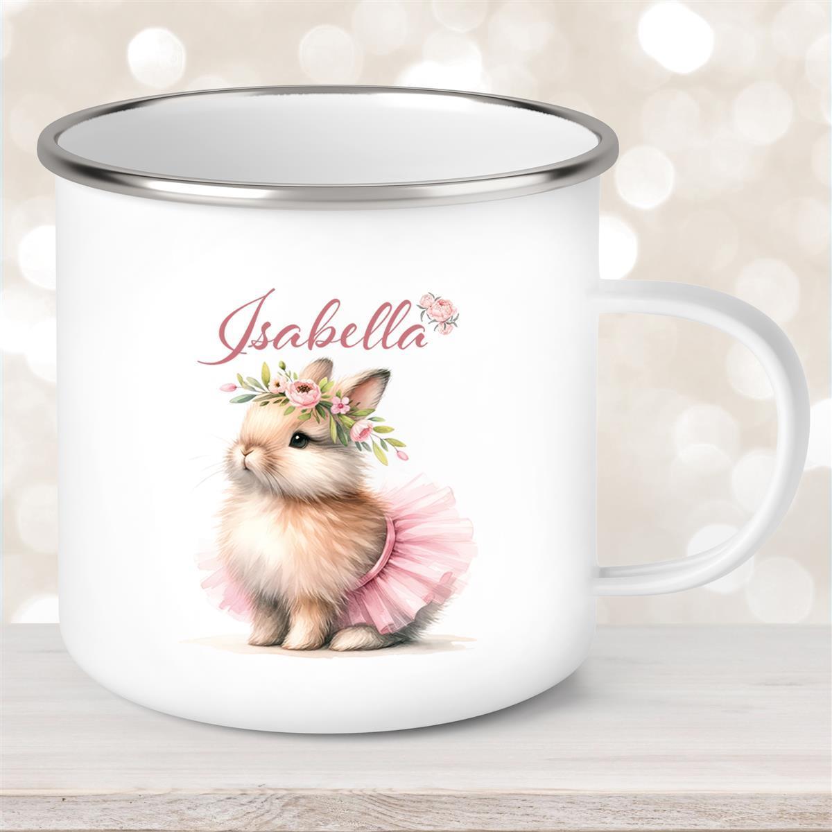 Tasse Ostern - Hase #9 Wunschnamen personalisiert Emaillie