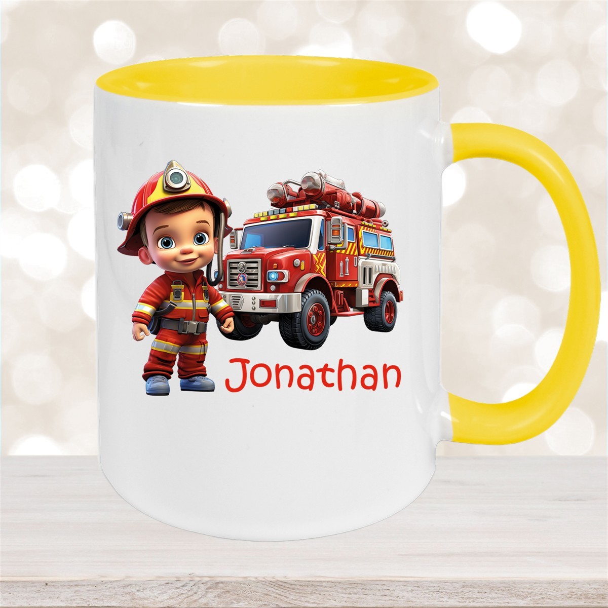 Tasse Wunschname Feuerwehr #3 Keramik Kinderbecher versch. Farben