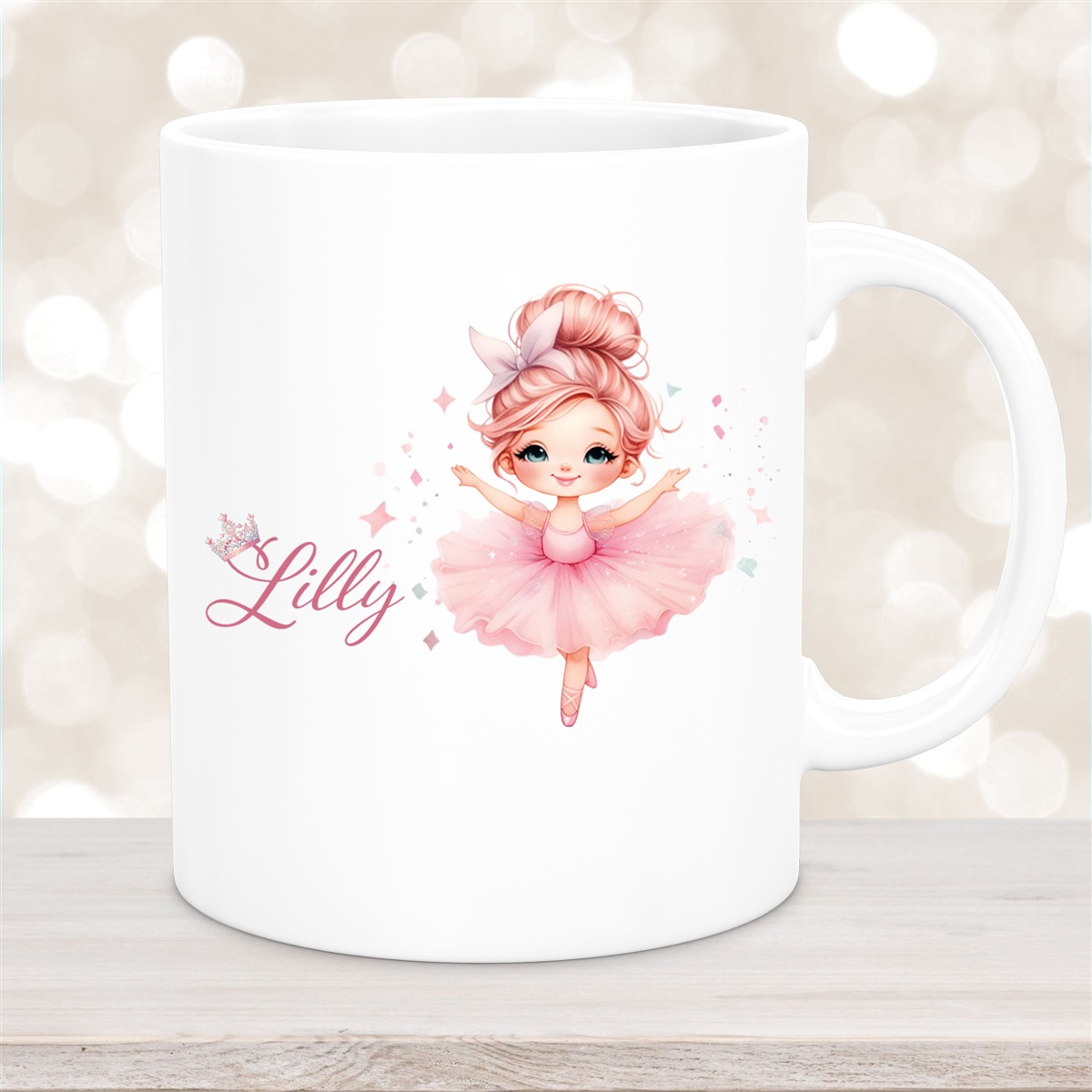 Tasse Ballerina #1 Wunschname Keramik Kinderbecher personalisiert versch. Farben