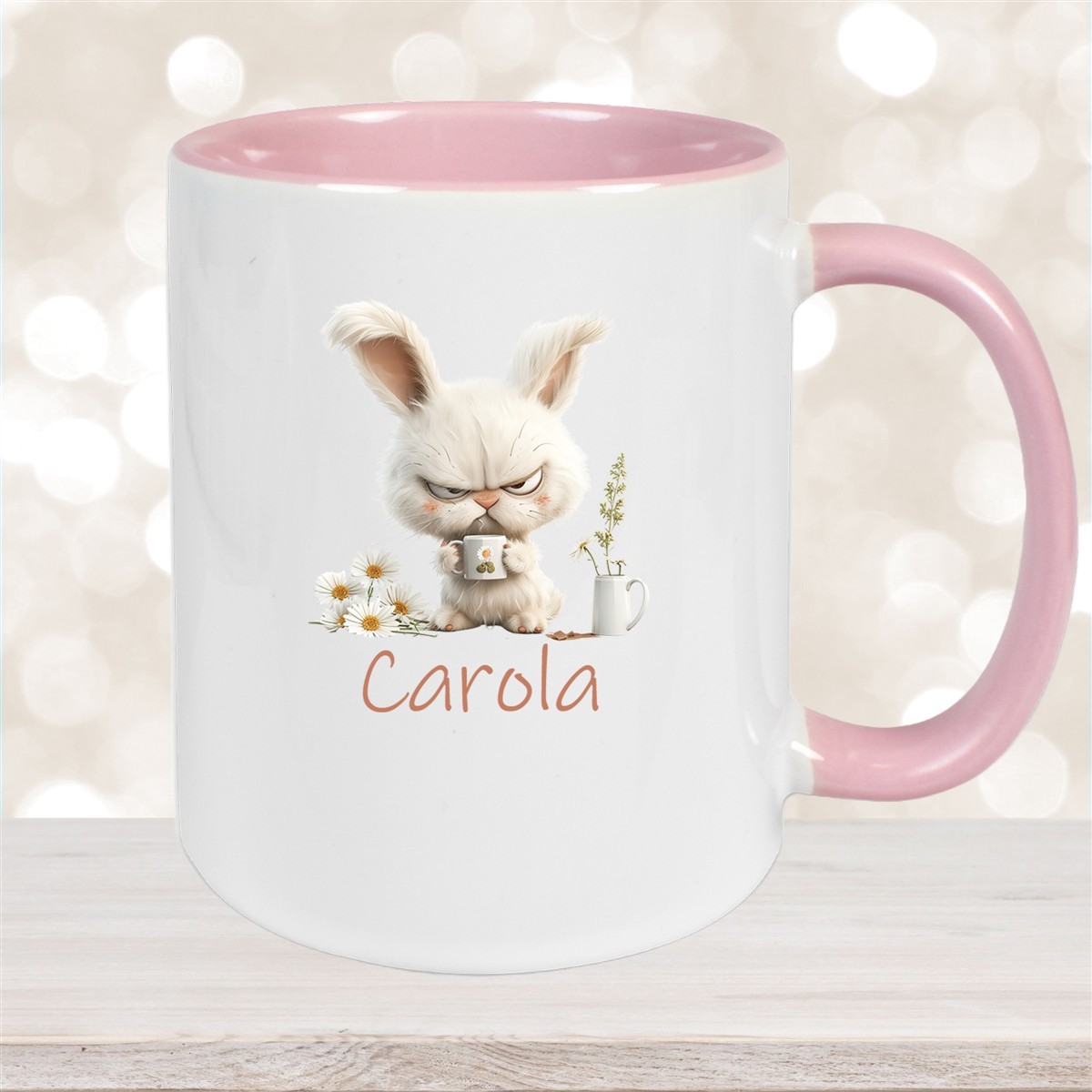 Tasse Ostern Grumpy-Bunny #1 Wunschnamen Keramik personalisiert versch. Farben
