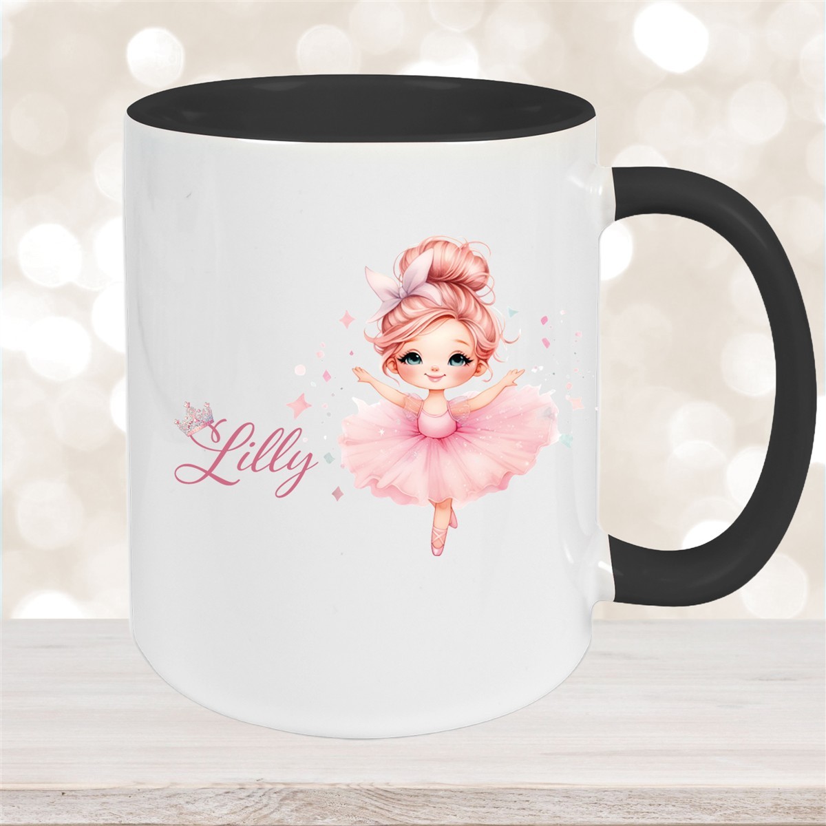 Tasse Ballerina #1 Wunschname Keramik Kinderbecher personalisiert versch. Farben