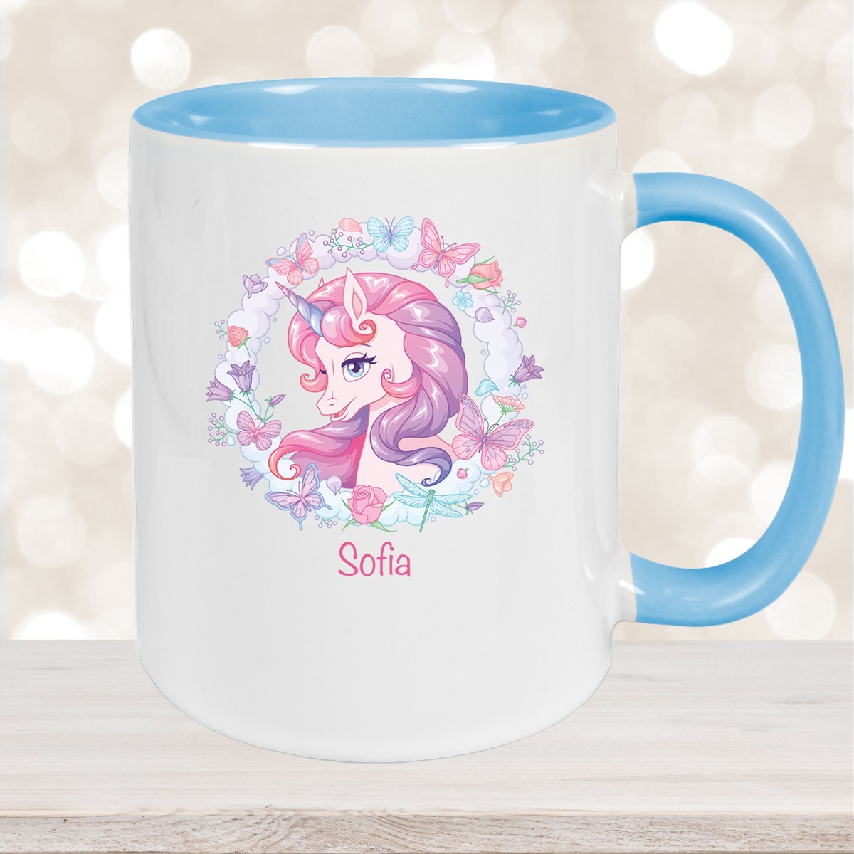 Tasse Wunschname Einhorn #1 Keramik Kinderbecher personalisiert versch. Farben