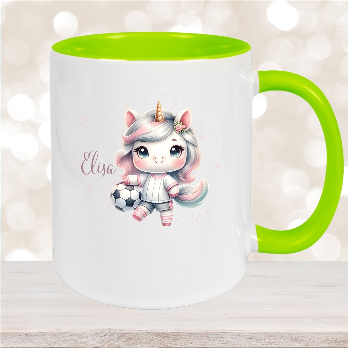 Tasse Fußball #10 Wunschname Keramik Kinderbecher personalisiert versch. Farben