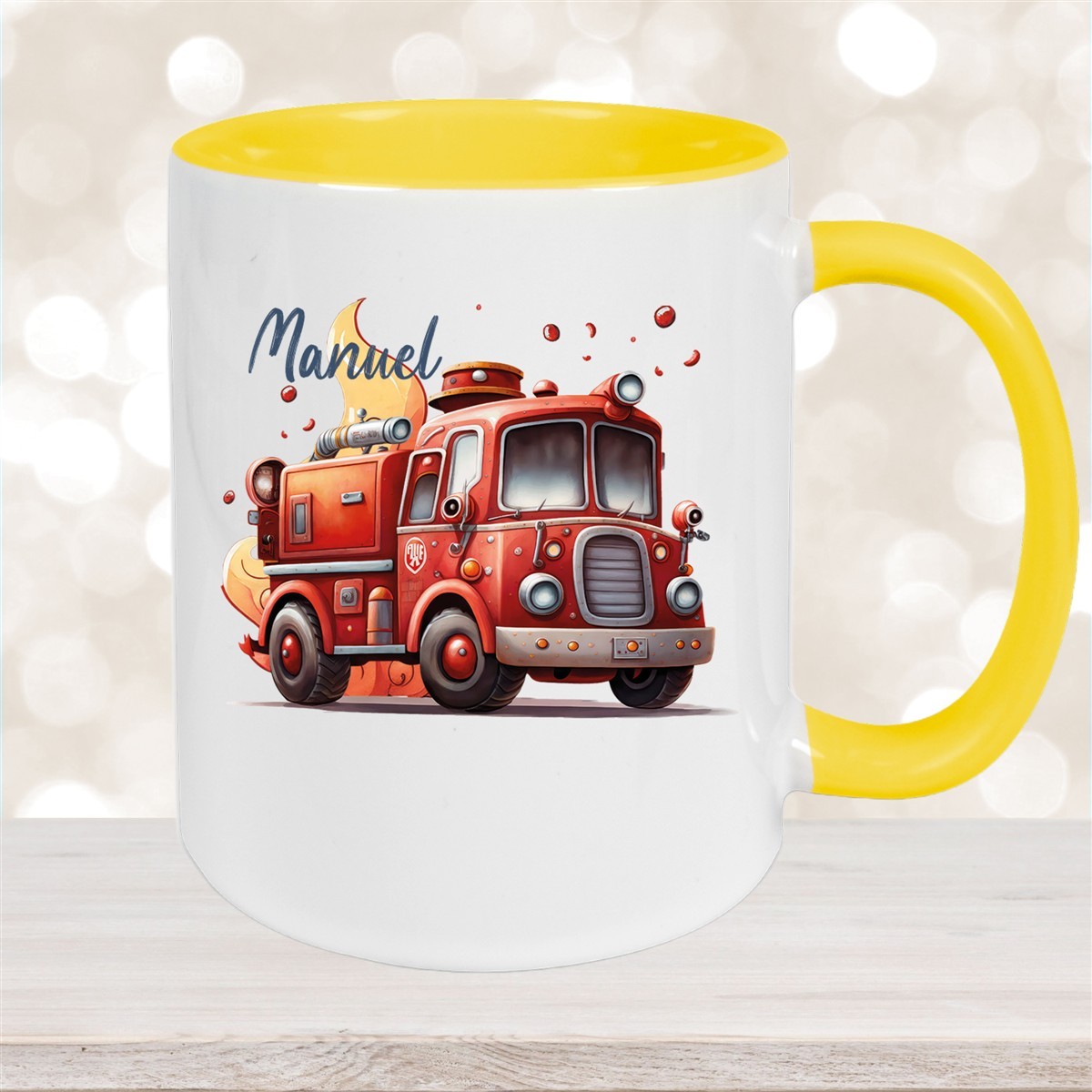 Tasse Wunschname Feuerwehr #1 Keramik Kinderbecher versch. Farben