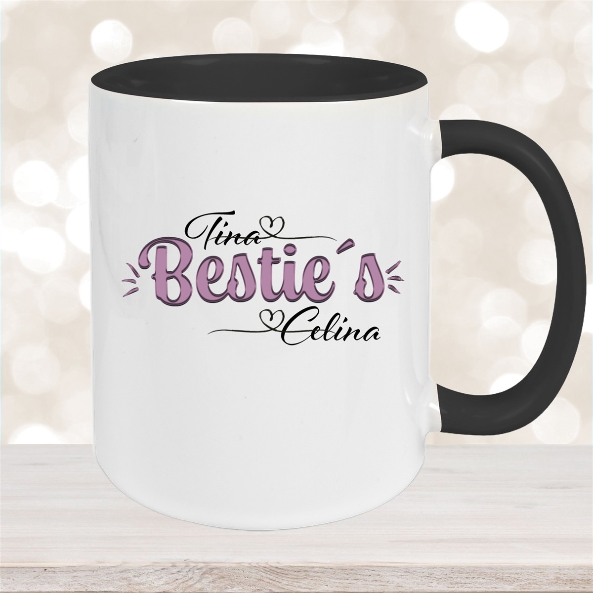 Tasse Wunschname Lieblings-Bestie #1 personalisiert Keramik Becher versch. Farben