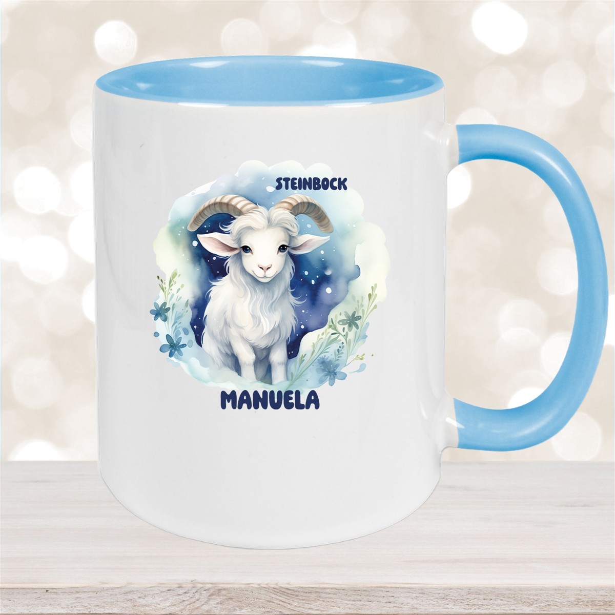 Tasse Sternzeichen Kinder Steinbock #1 Wunschname Keramik Kinderbecher personalisiert versch. Farben