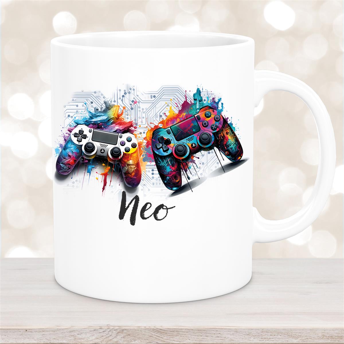 Tasse Gamer #1 Wunschname Keramik Kinderbecher personalisiert versch. Farben