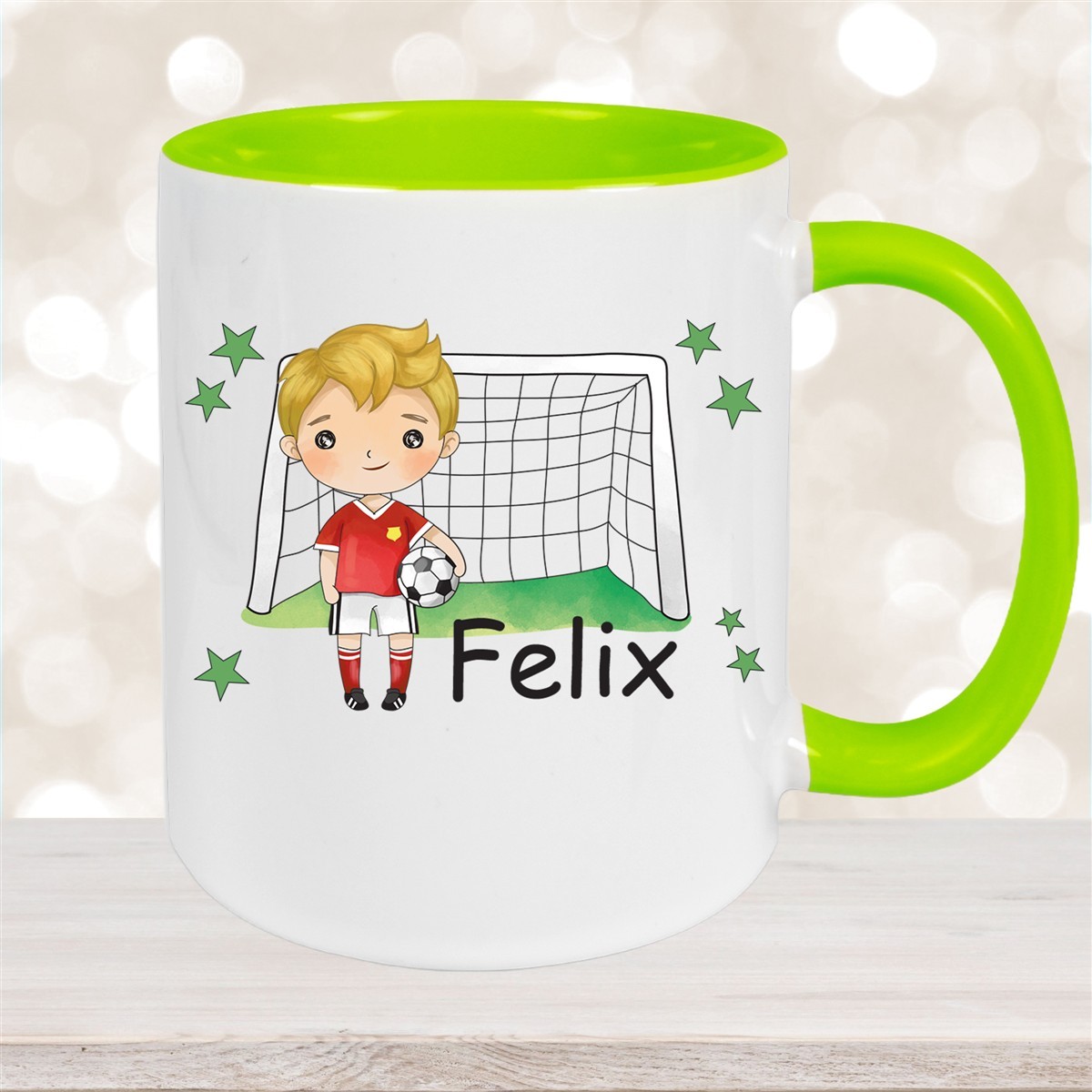 Tasse Fußball #1 Wunschname Keramik Kinderbecher personalisiert versch. Farben