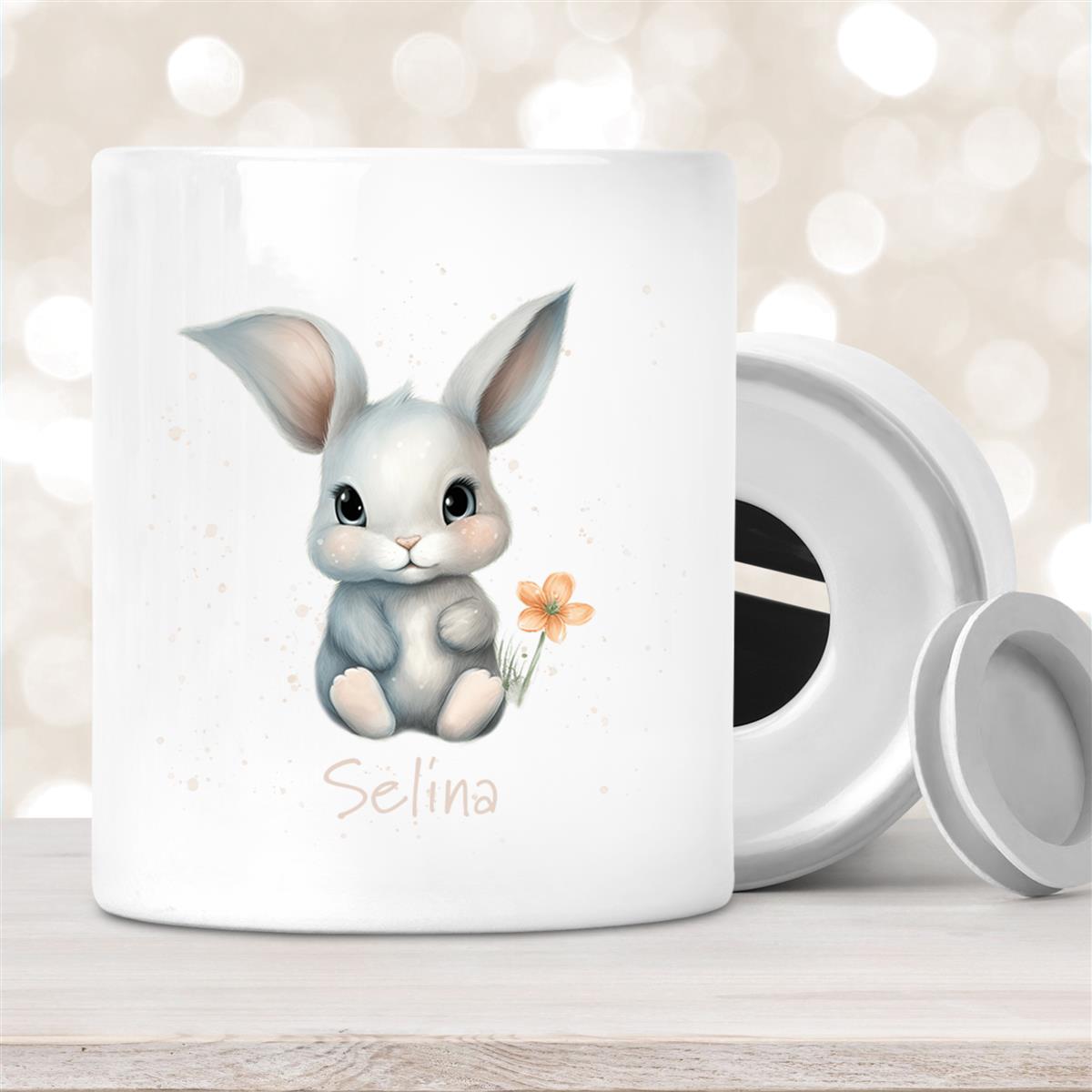 Spardose Ostern - Hase #2 mit Wunschname personalisiert