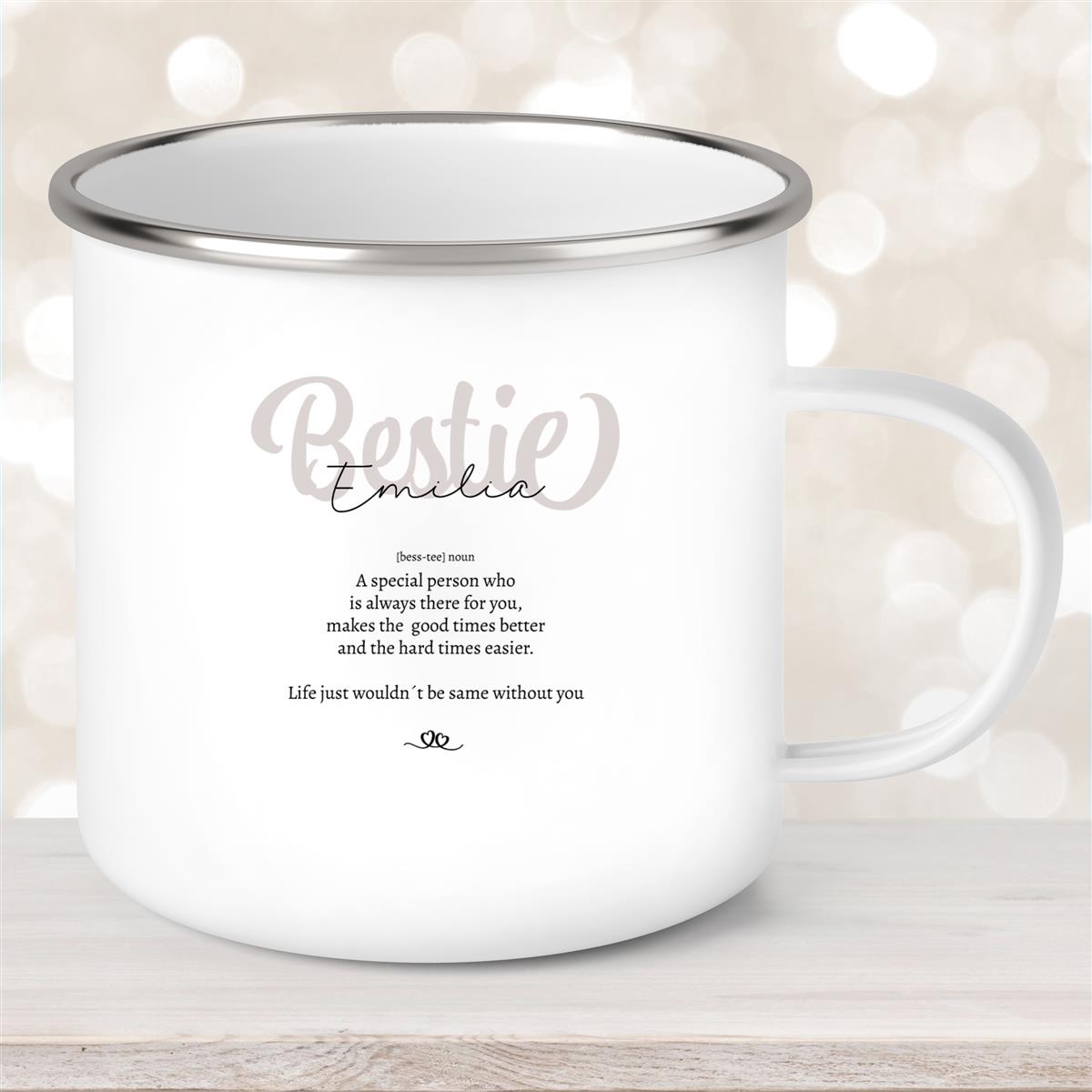 Tasse Wunschname Lieblings-Bestie #2 Emaille personalisiert