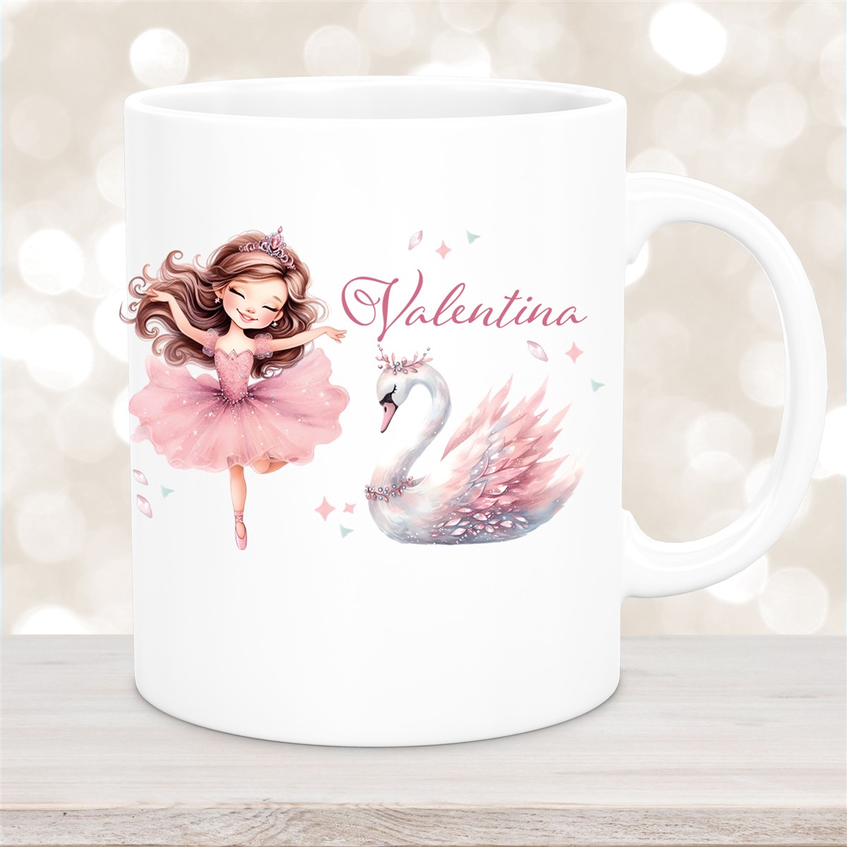 Tasse Ballerina #2 Wunschname Keramik Kinderbecher personalisiert versch. Farben