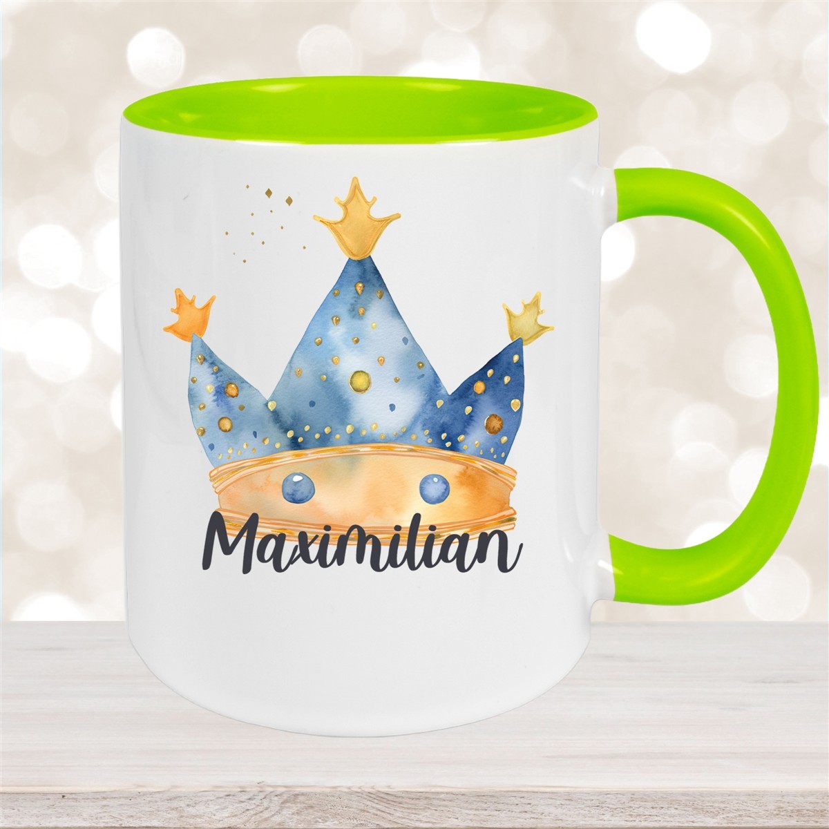 Tasse Prinz Krone #1 Wunschname Keramik Kinderbecher personalisiert versch. Farben