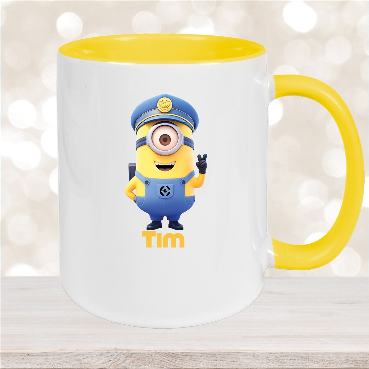Tasse Minions Kinder Minion #5 Polizei Wunschname Keramik Kinderbecher personalisiert versch. Farben