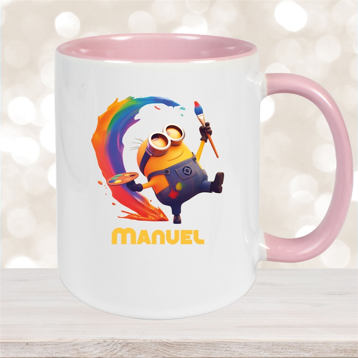 Tasse Minions Kinder Minion #4 Maler Wunschname Keramik Kinderbecher personalisiert versch. Farben