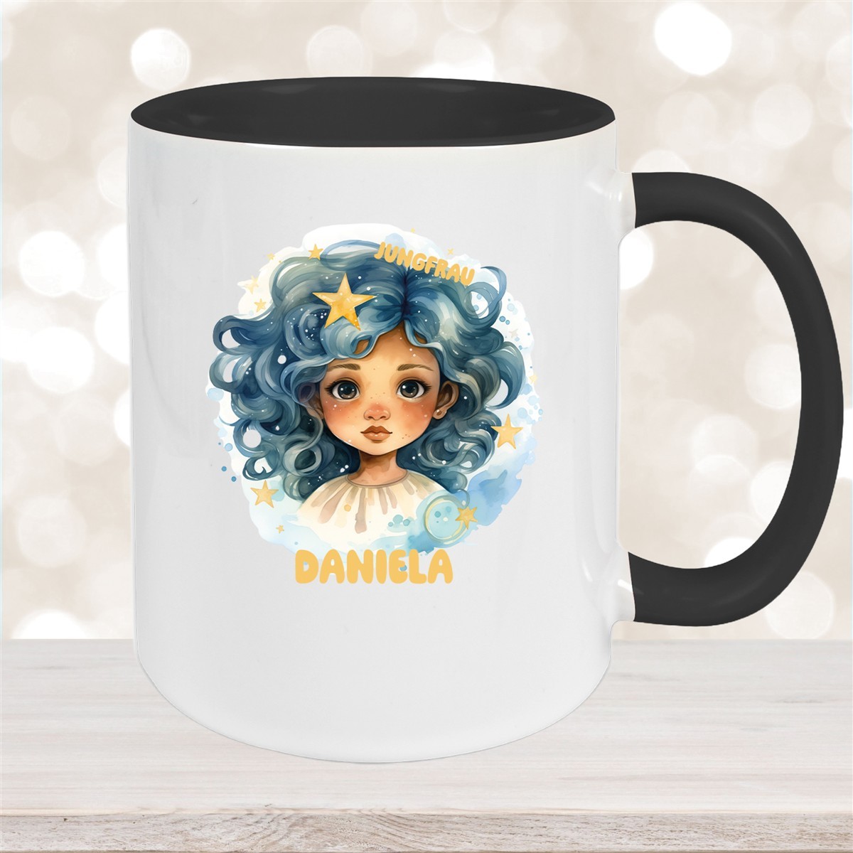 Tasse Sternzeichen Kinder Jungfrau #1 Wunschname Keramik Kinderbecher personalisiert versch. Farben