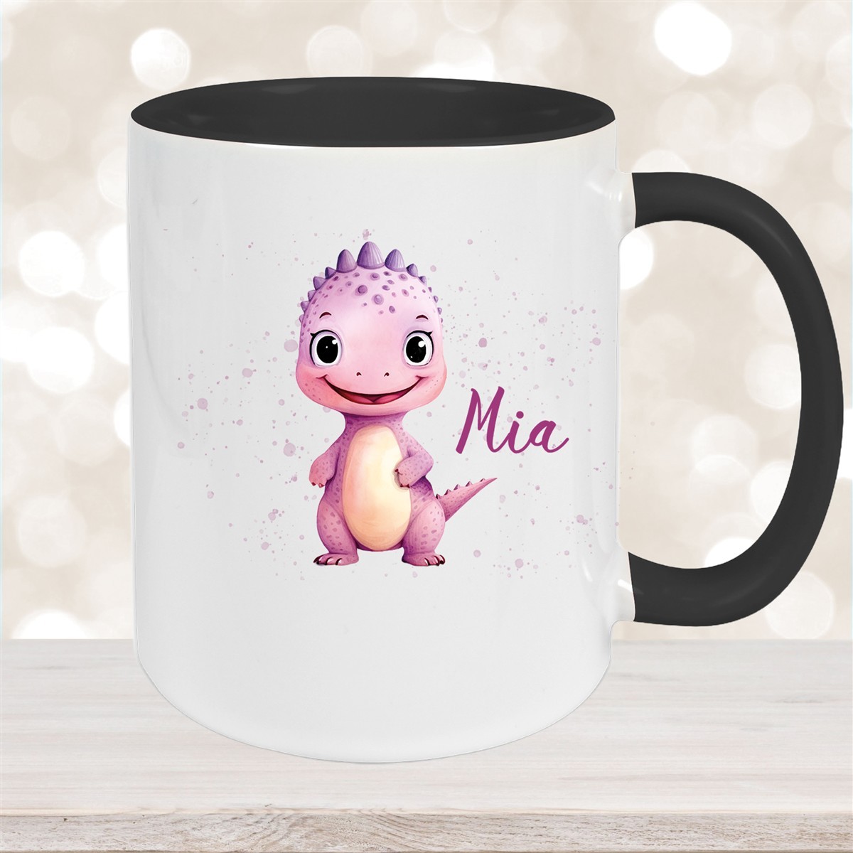 Tasse Wunschname Dino #20 Keramik Kinderbecher versch. Farben