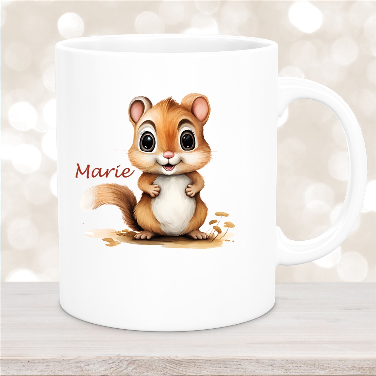Tasse Wunschname Chipmunk #2 Keramik Kinderbecher personalisiert versch. Farben